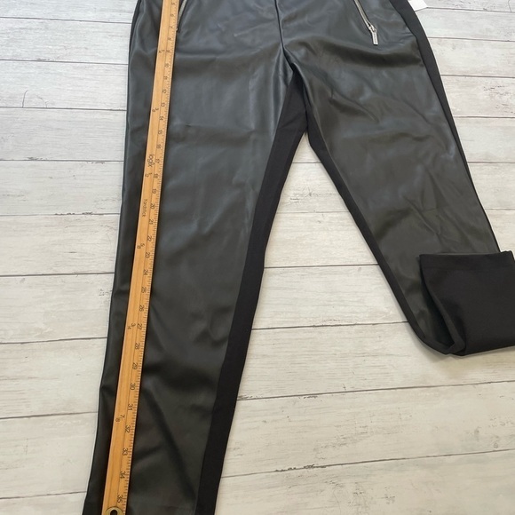 Michael Kors Ankle Faux Leather Leggings Women's 1 X Black Zippered-Pocket - Picture 7 of 10